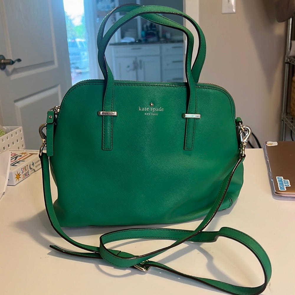 Kate spade green saffiano handbag